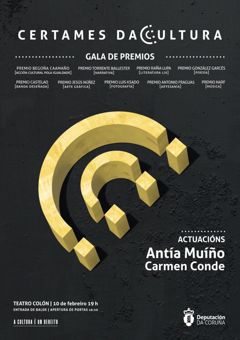 A Deputación da Coruña celebrará o 10 de febreiro a gala dos seus premios culturais