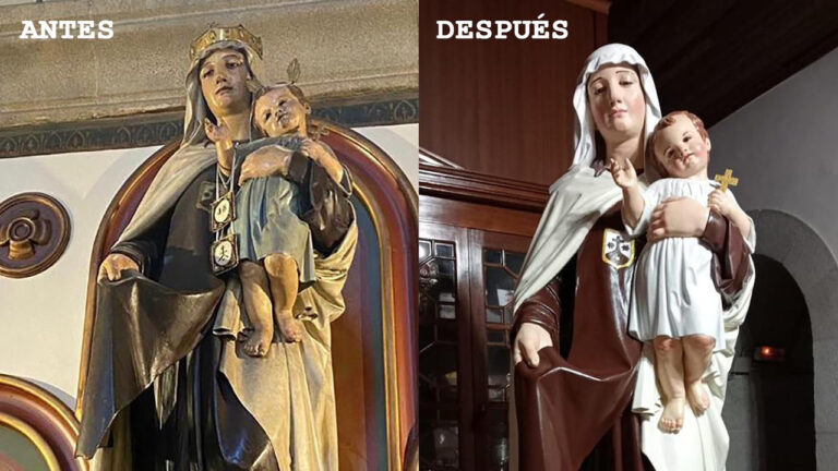Outro caso de ‘Ecce Homo’ na Coruña… así era e así quedou a Virxe de San Andrés