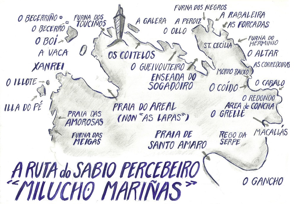 mapa da toponimia das pedras da Torre