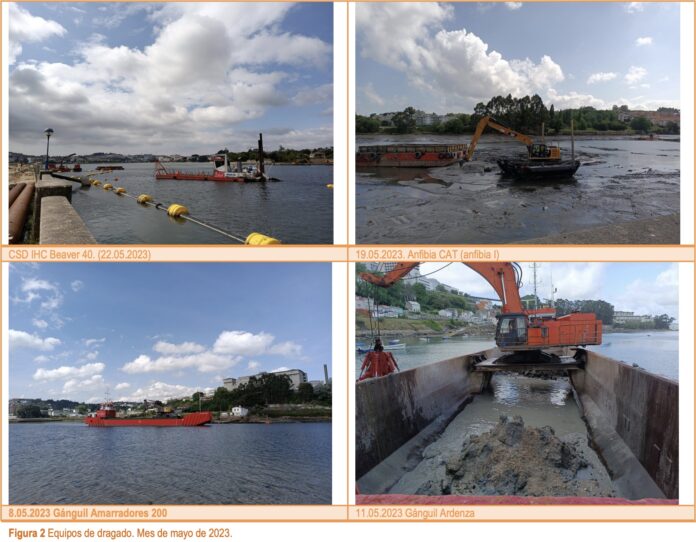 Imaxe das obras do dragado da ria do Burgo