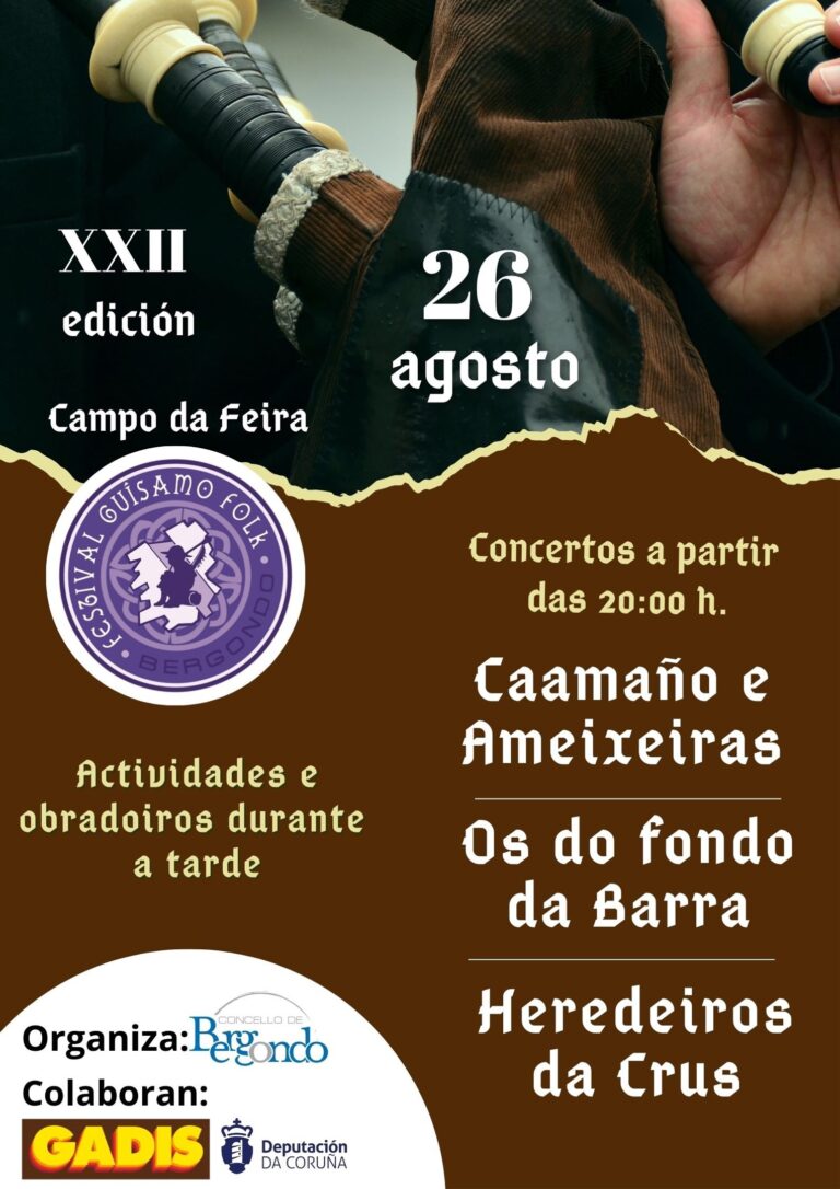 A XXII Edición do Guísamo Folk converterá a Bergondo no centro da música tradicional galega