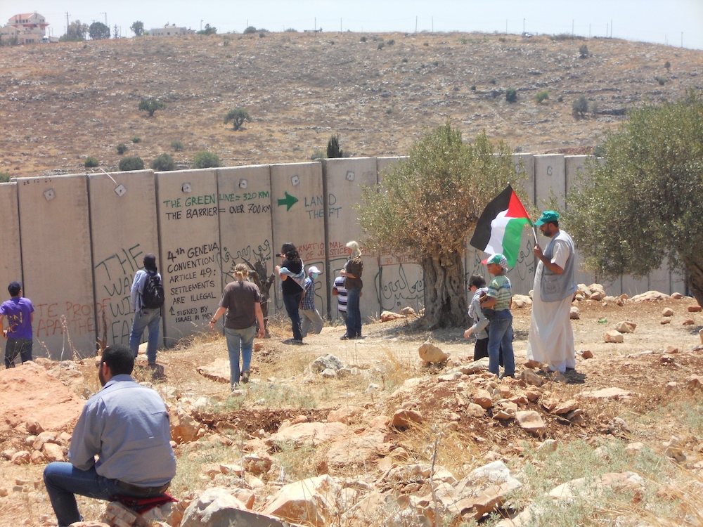 Protestas dos venres no Muro erguido en territorio palestino de Nillin para separar unha colonia