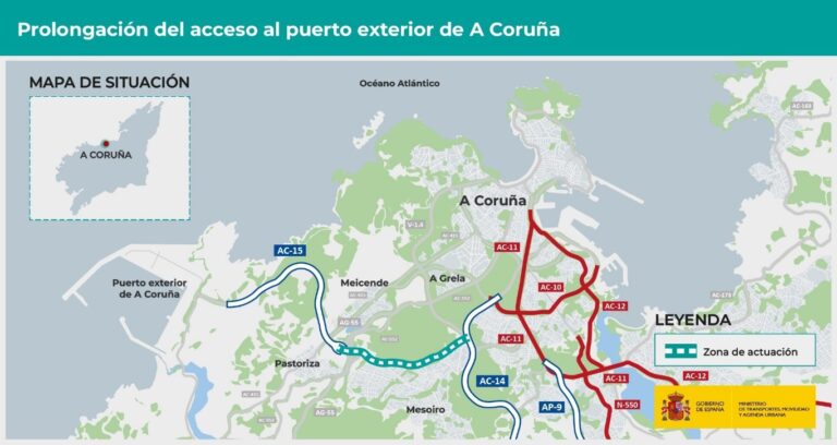 O Goberno central investirá máis dun millón de euros para a redacción do proxecto de prolongación de acceso ao porto exterior da Coruña