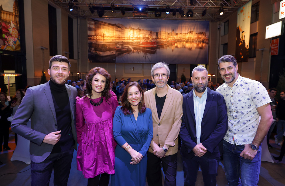 Rodrigo Vazquez Yolanda Castano Xoel Lopez Nacho Carretero e David Amor coa rexedora da Coruna Ines Rey en Madrid