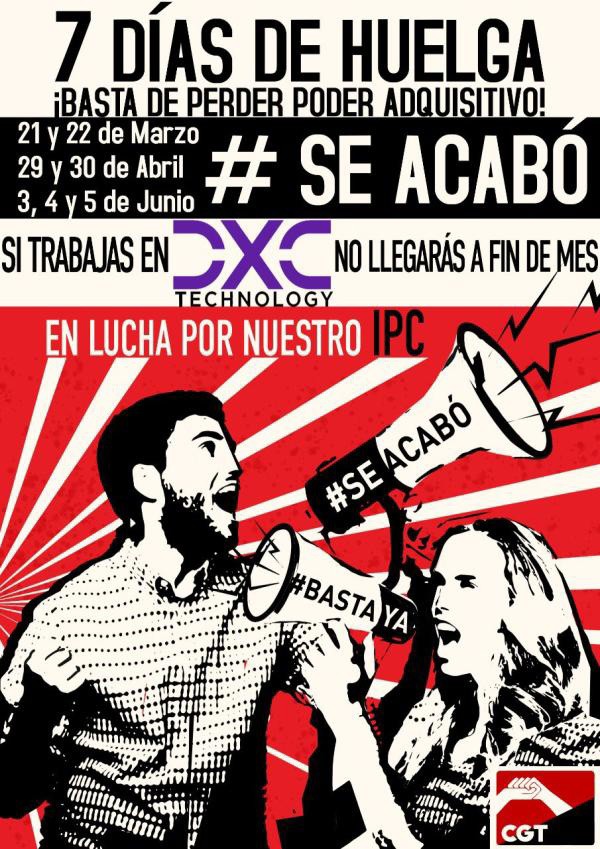 Os sindicatos convocan sete días de folga na consultora DXC Technology, cunha protesta este venres na Coruña