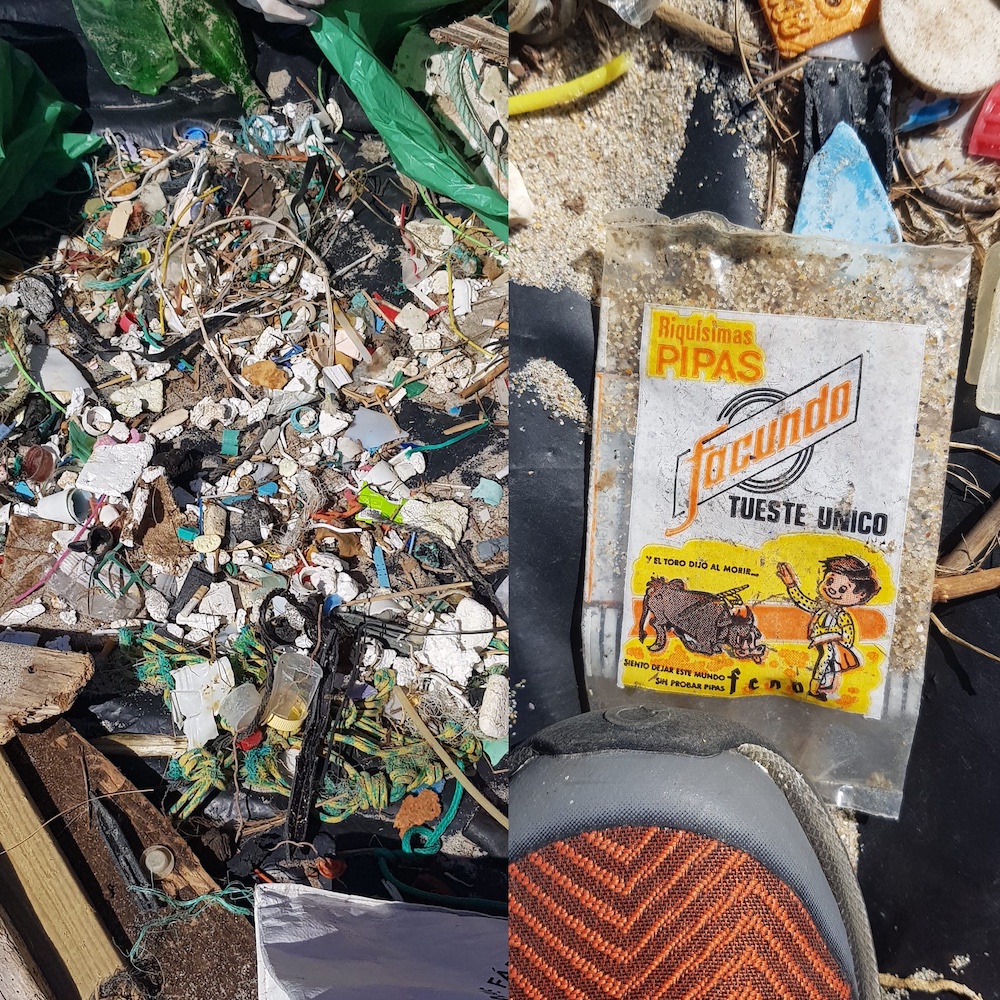 lixo plastico no areal de Barranan