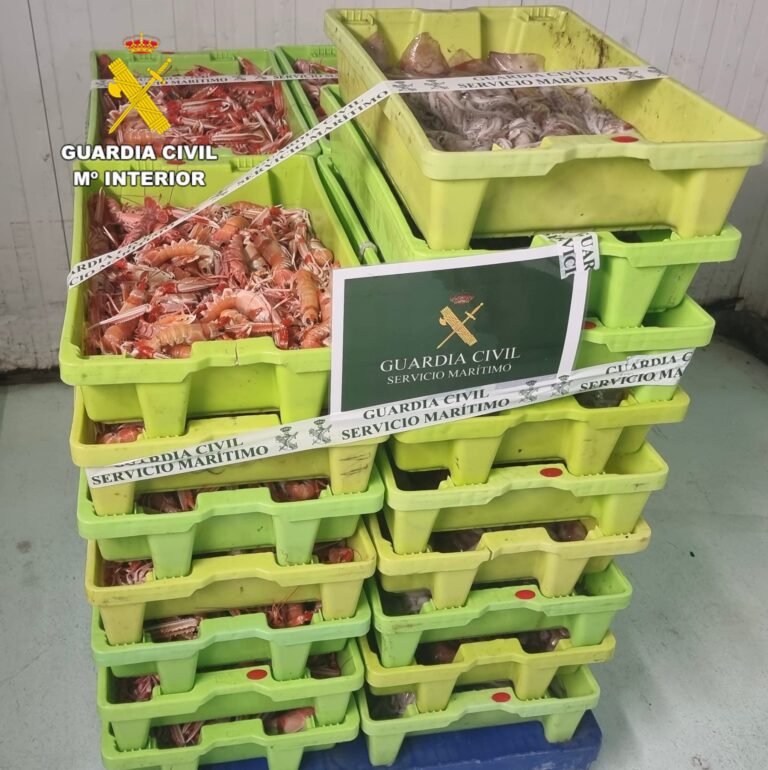 Interveñen na Coruña 145 quilos de lagostino capturados en zona prohibida