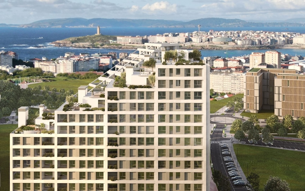 Primeiro edificio da urbanizacion de San Pedro de Visma-Residencial Caleida-EloyTP