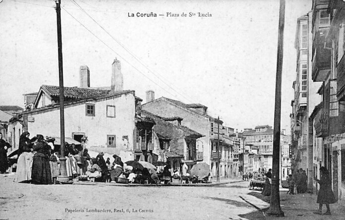 Rúa Santa Lucía, mercado. Inicios do S.XX