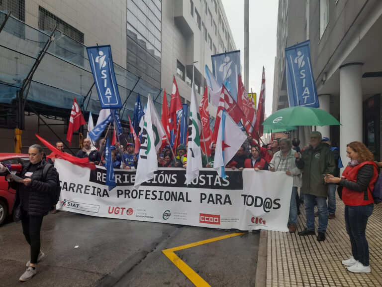 Persoal da Axencia Tributaria demanda nunha protesta na Coruña melloras laborais