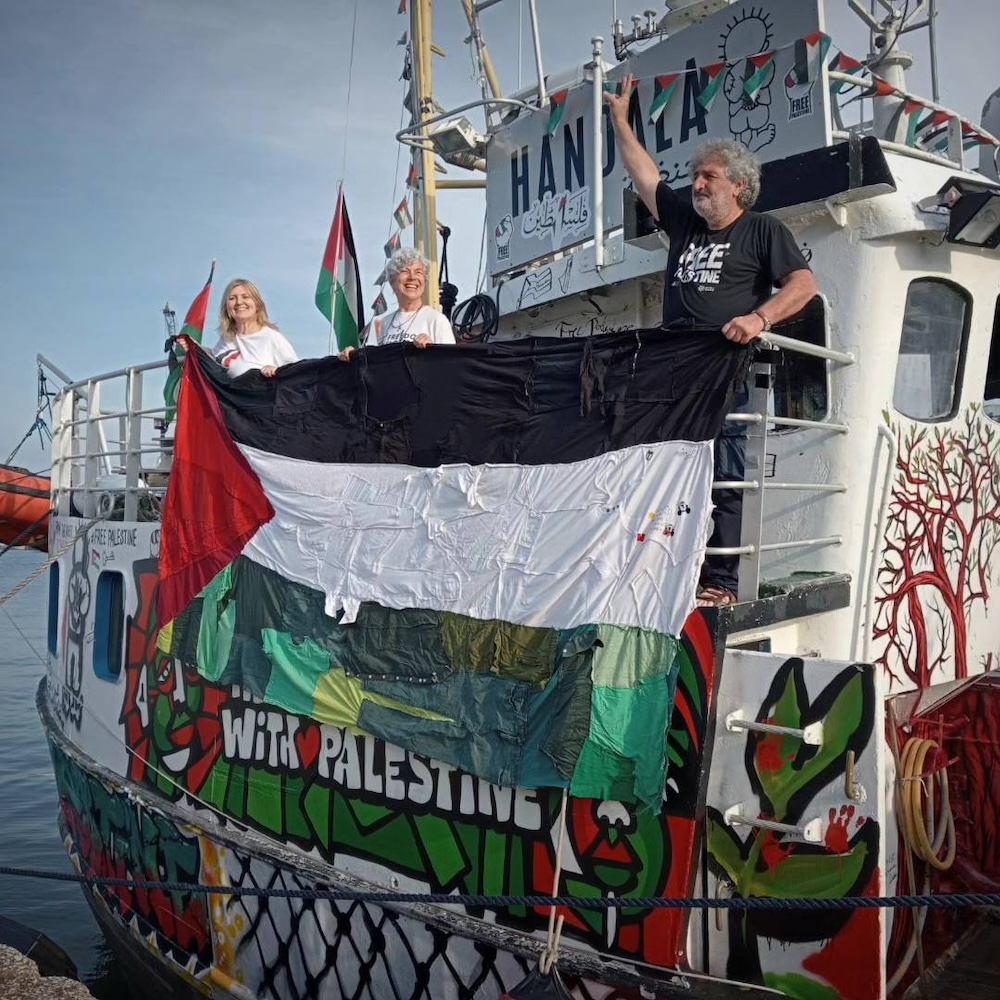 O Buque Handala Flotilla da Liberdade partindo onte de Santander