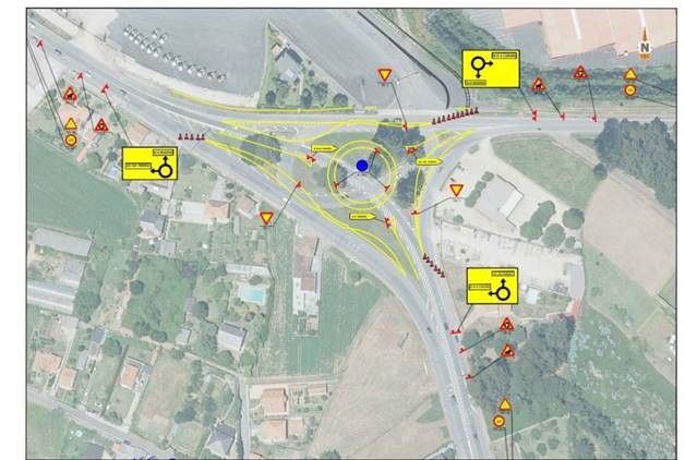 Desvío do tráfico na N-6 ao seu paso por Bergondo a partir de luns por obras na vía