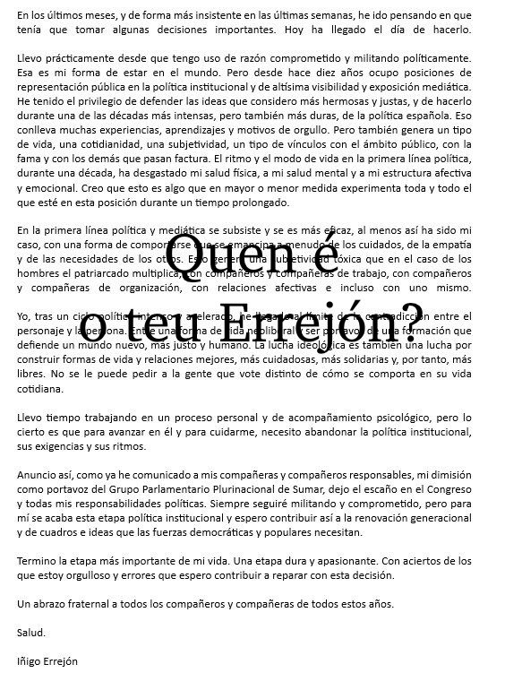 Carta de Errejon