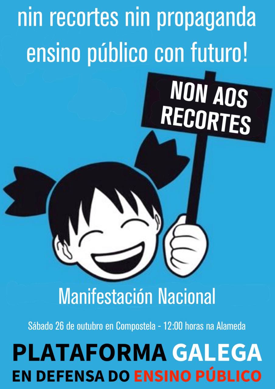 Cartel manifestacion 26 outubro 2024 ensino publico