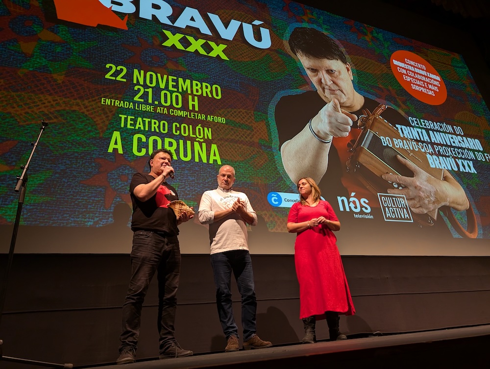 Gran Noite Corunenta-Presentacion docu Bravu XX-Xurxo Souto-Gonzalo Castro e Rosabel Candal