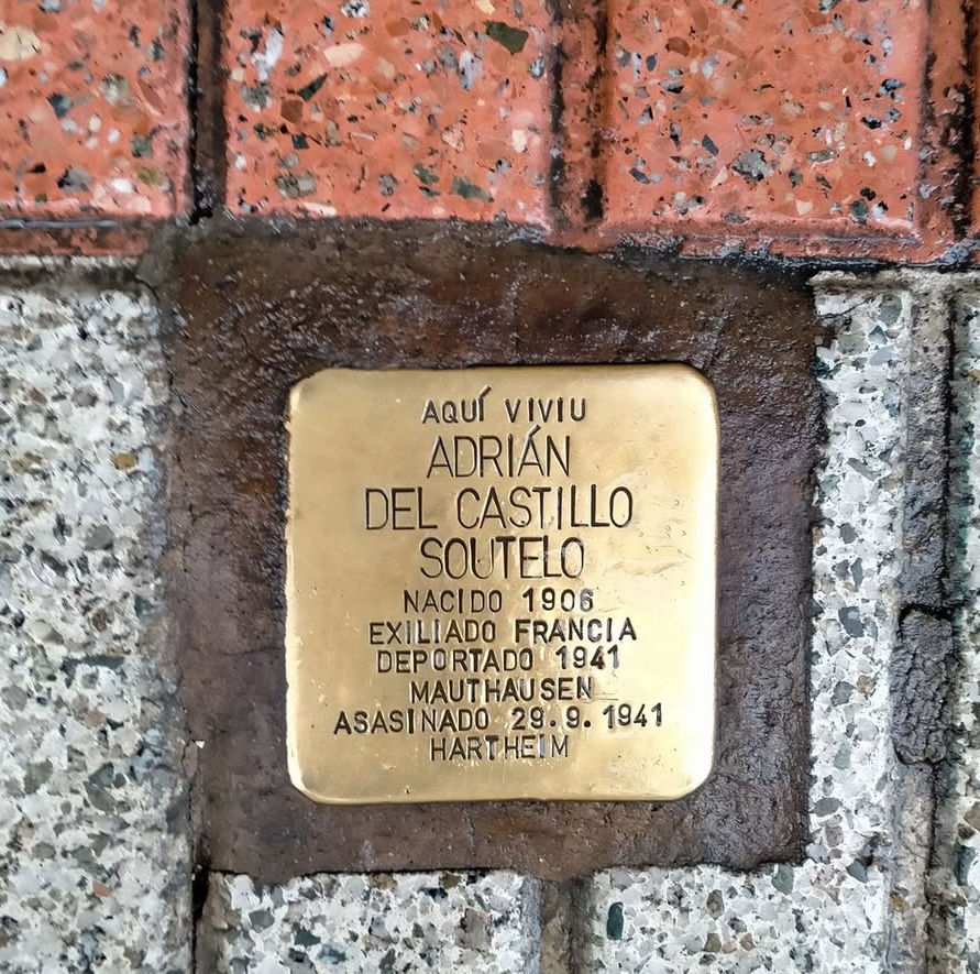 Stolperstein no 159 de San Andres en memoria de Adrian del Castillo Soutelo