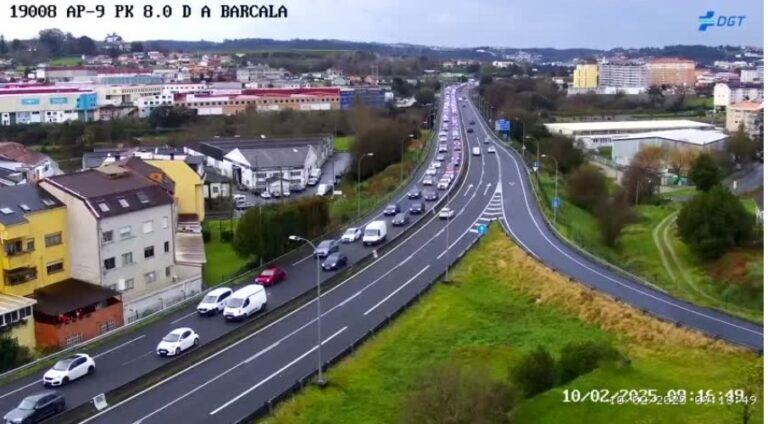 Dous feridos na AP-9 en Culleredo tras o choque de catro coches