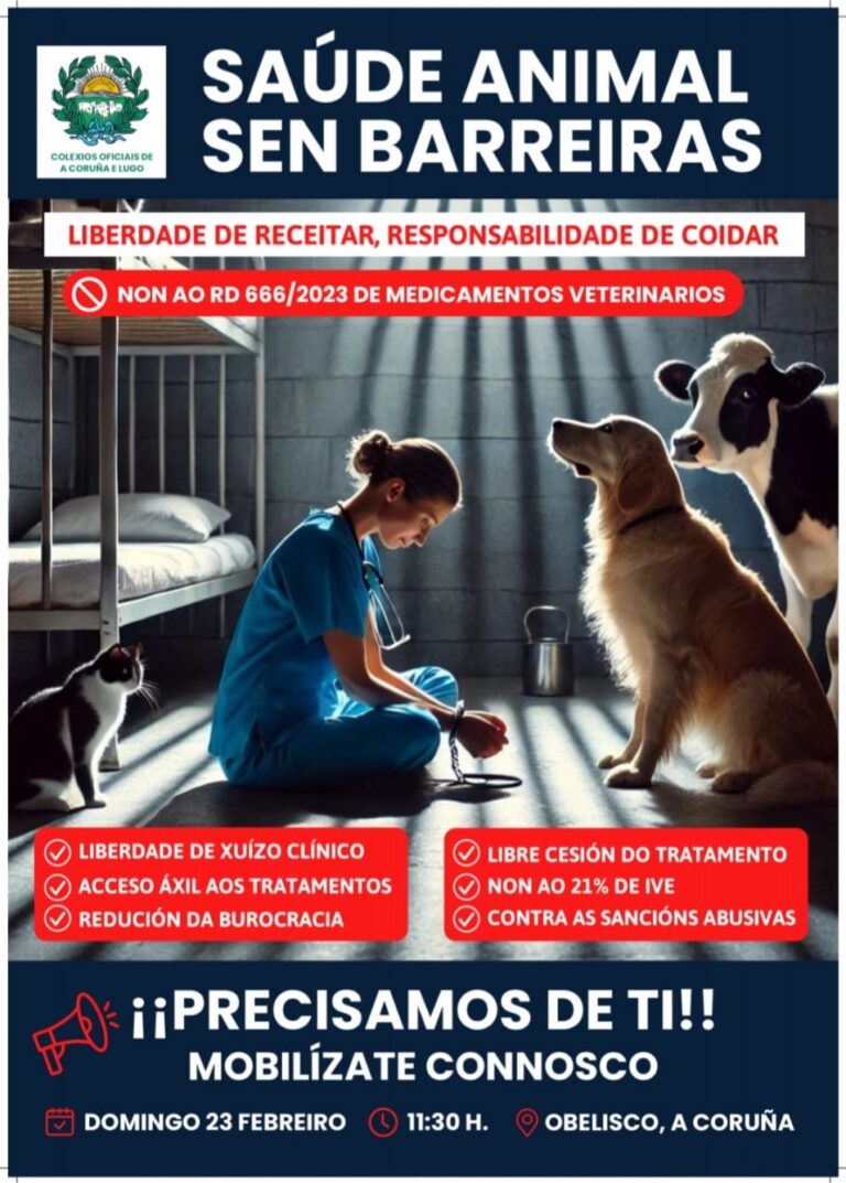 As Veterinarias manifestaranse este domingo na Coruña esixindo a súa liberdade para prescribir