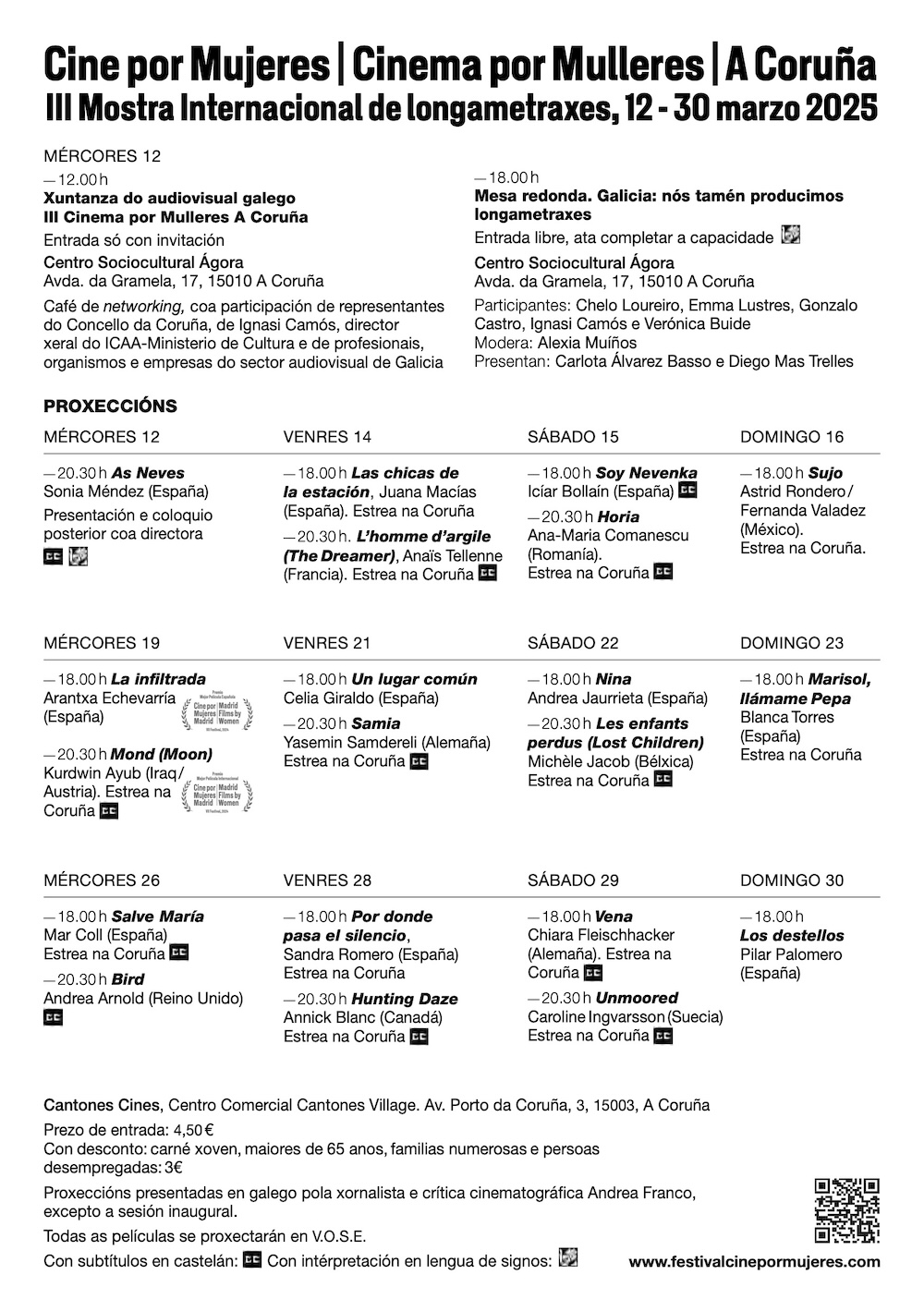 Programa Cine por Mulleres Coruña