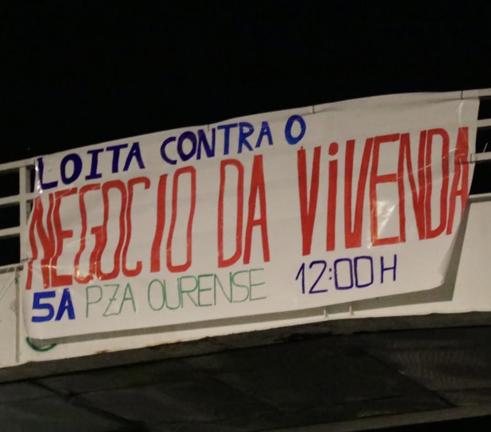 Pancarta manifa vivenda Sindicato Barrio