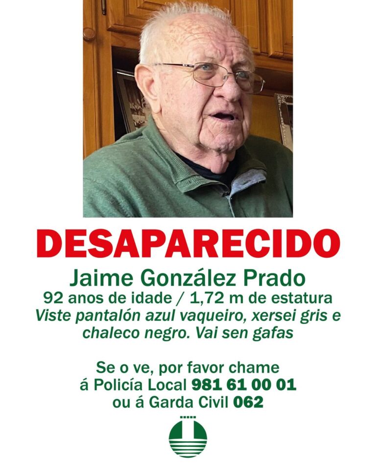 Buscan a un home de 92 anos desaparecido en Oleiros