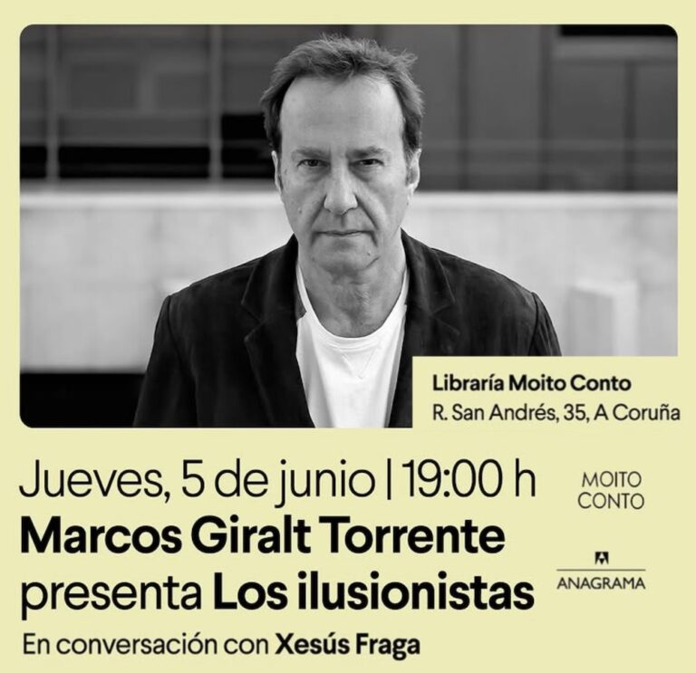 Marcos Giralt Torrente achega a súa nova novela a Moito Conto
