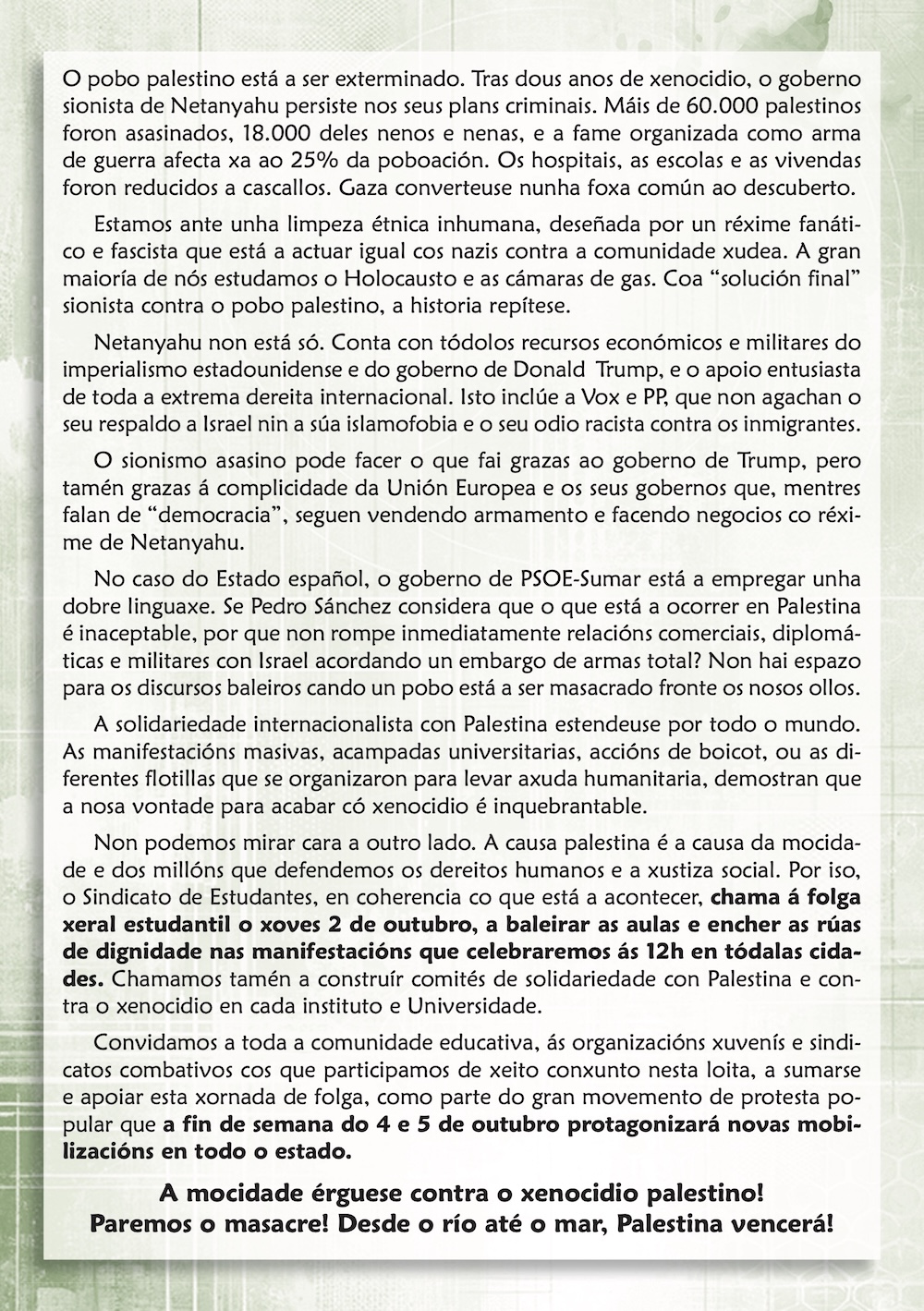 Folga Estudiantil por Palestina