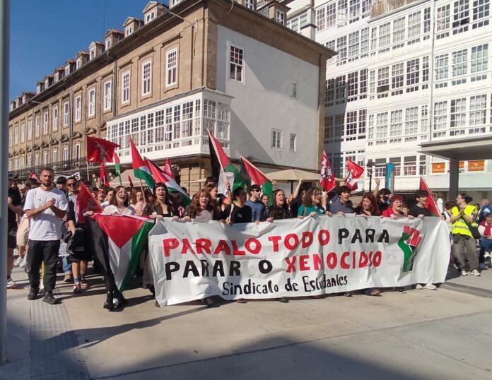 Concentracion sindicato estudantes por Palestina