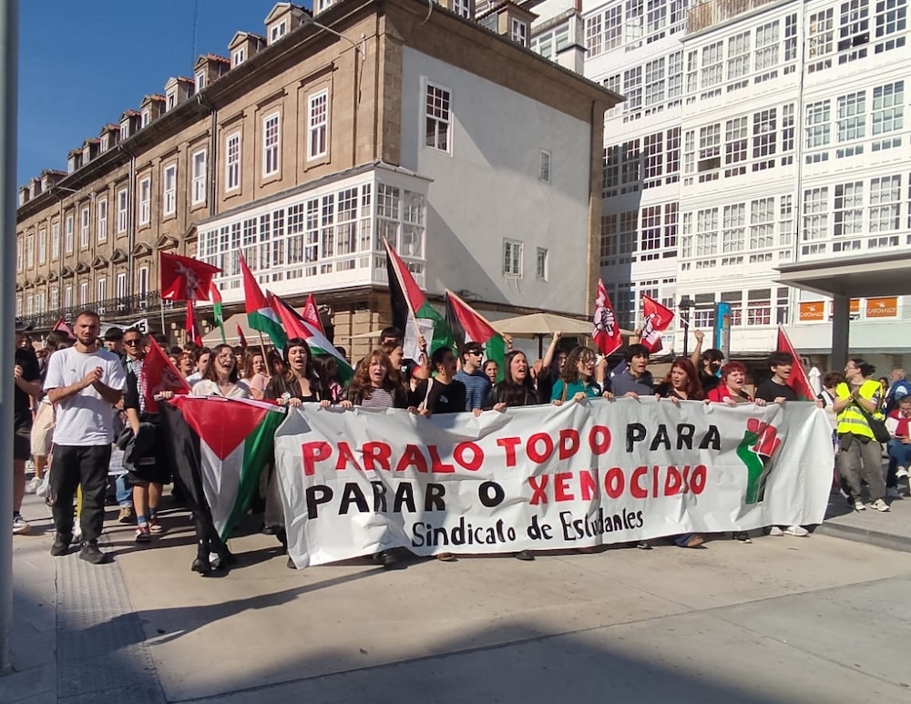 Concentracion sindicato estudantes por Palestina