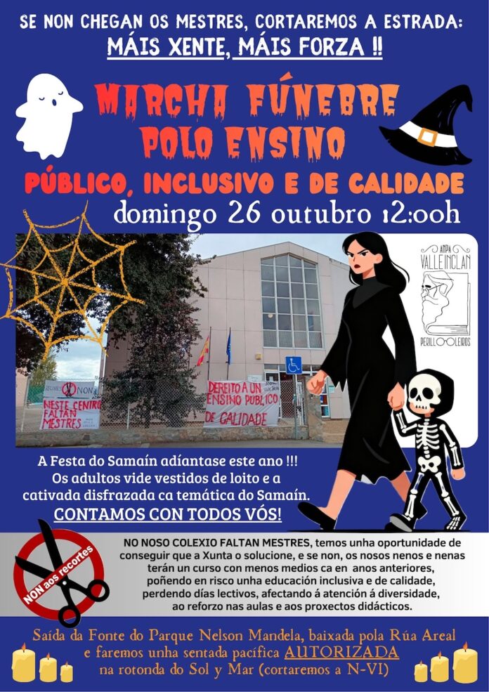 Marcha Funebre polo Ensino Publico ANPA Valle Inclan
