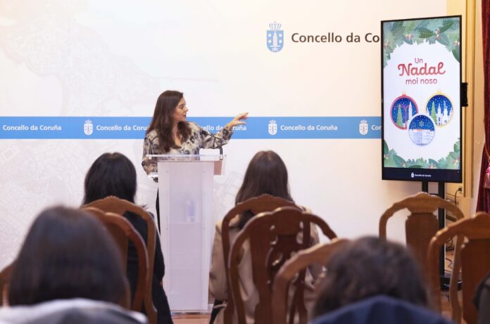 Alcaldesa Ines Rey presentando o programa de Nadal