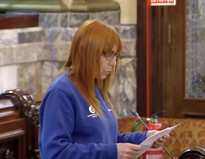 Monste Pico no Escano Cidadán en representación do persoal das Escolas Deportivas Municipais