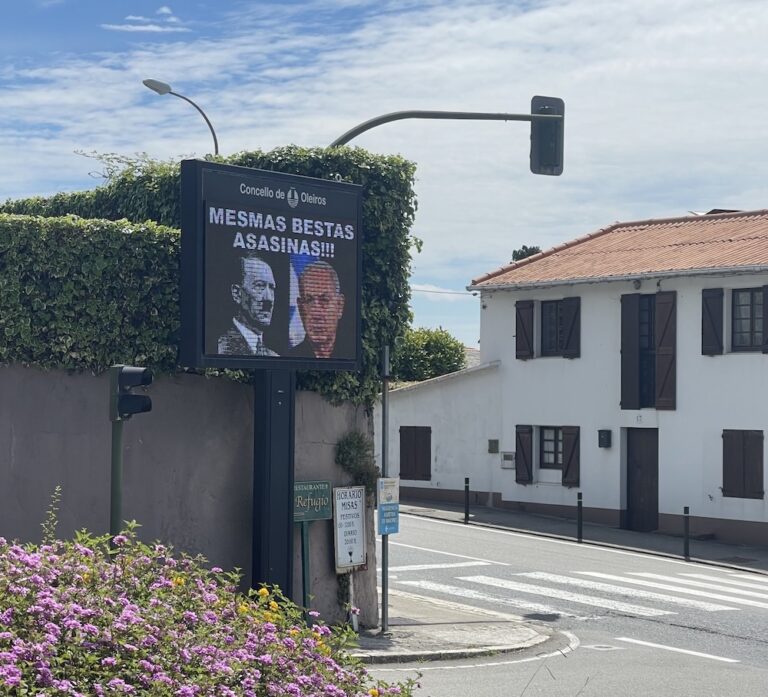 cartel do concello de oleiros contra netanyahu