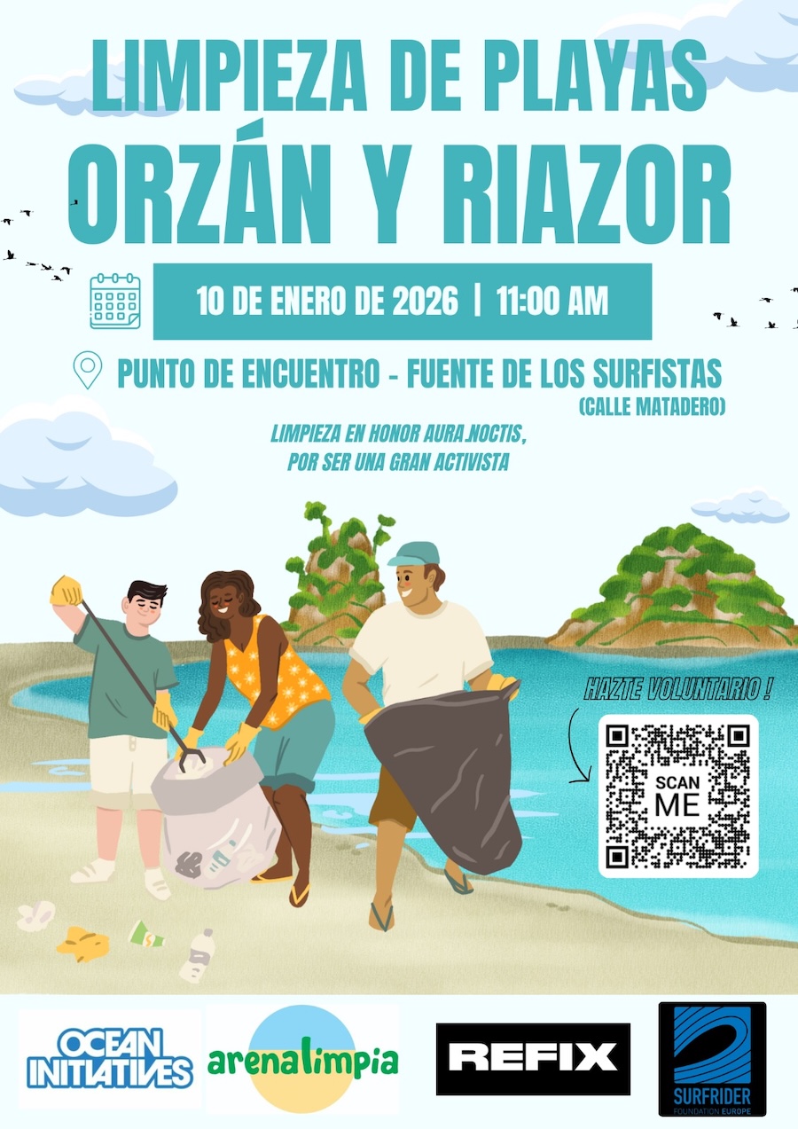 Limpeza de praia con Izan no Orzan