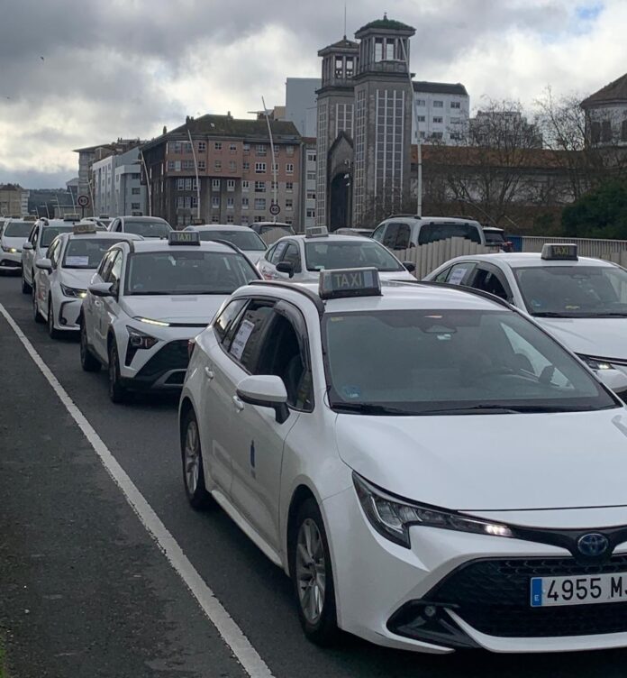 Manifestacion Taxistas VTC Coruna 3