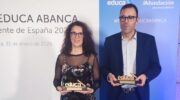 Fina Paulos e Oscar Rey Calo cos premios Educa Abanca