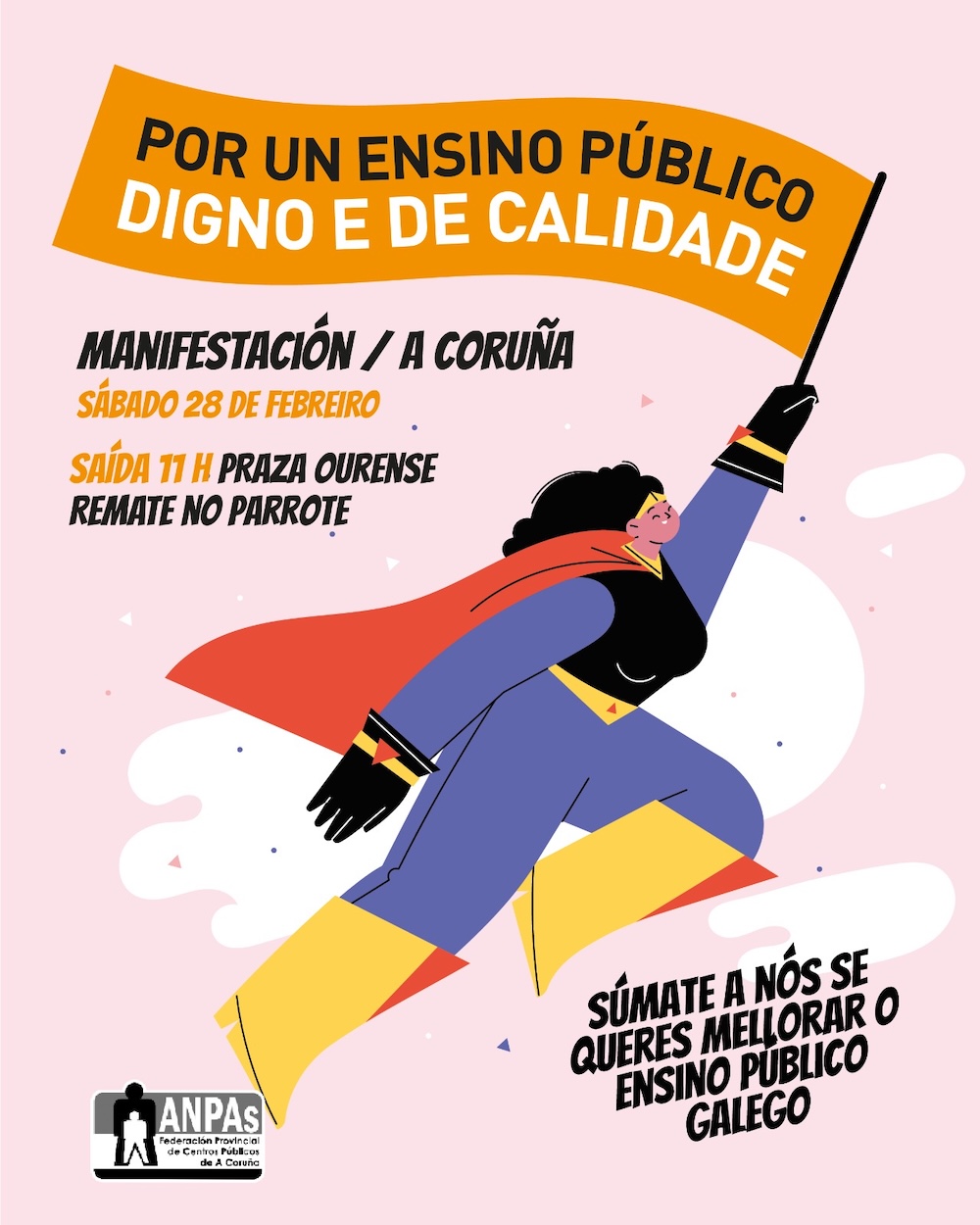 Manifestacion Federacion ANPAS CORUNA 28 febreiro 2026