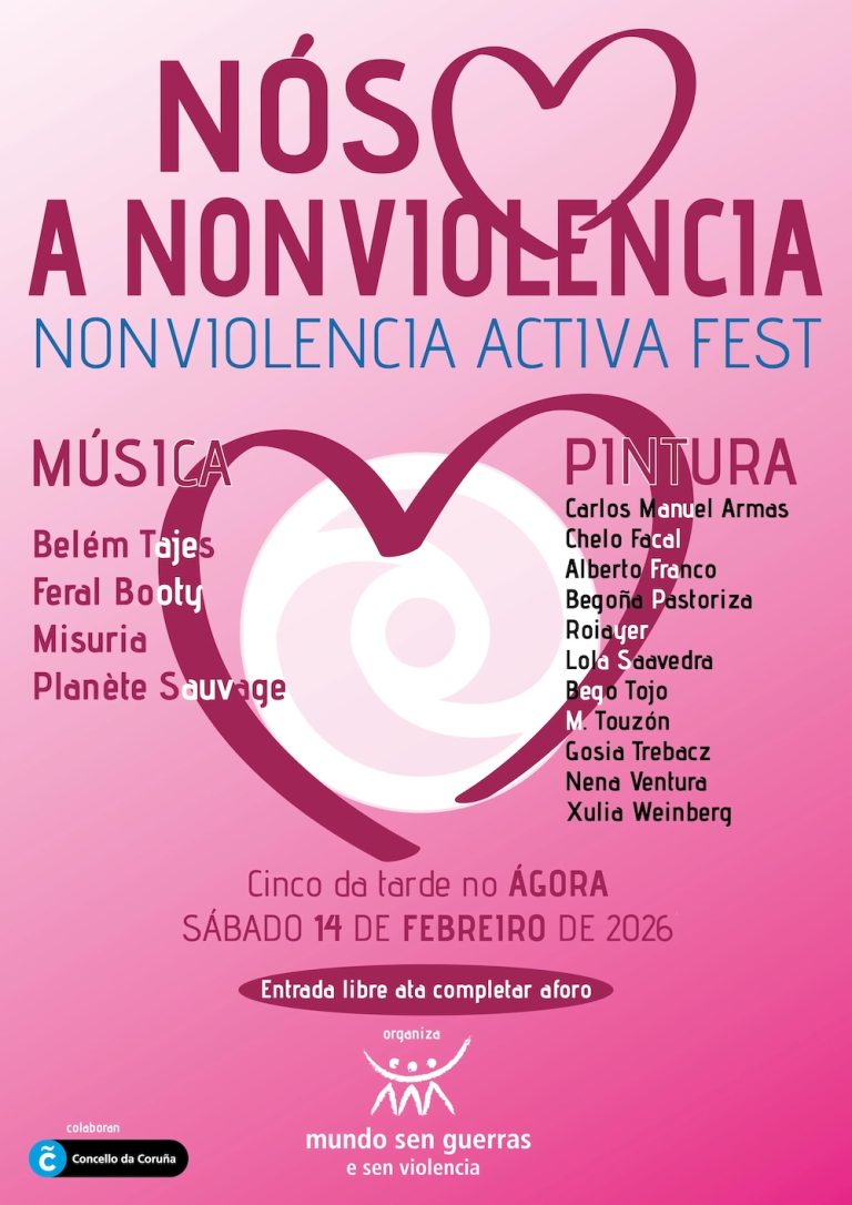 O Nonviolencia Activa Fest arrinca este sábado no Ágora