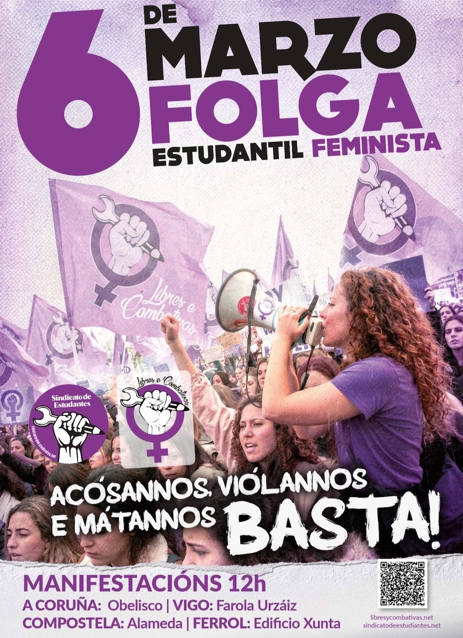 Cartaz Manisfestacions Galegas 6M sindicato Estudantes