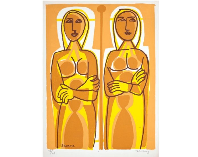 Unha Témpera sobre papel. Colección da Fundación Luis Seoane