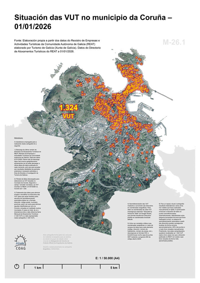 cartografias_Vivendas Uso Turistico Coruna 2026