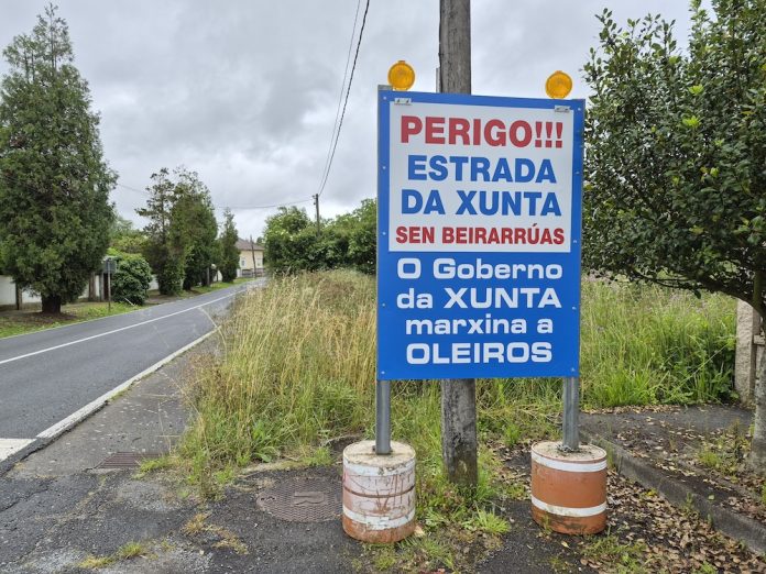 O Concello Oleiros inicia a campaña de denuncia do abandono das estradas da Xunta