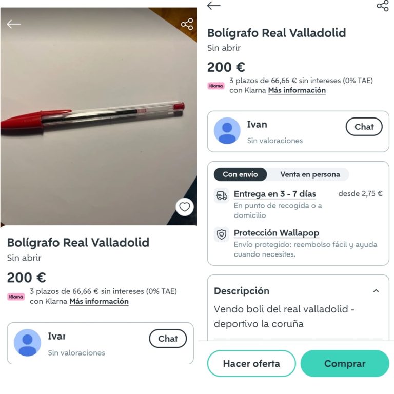 Reventa Boligrafo Valladolid -Depor