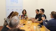 A portavoz do BNG no Concello da Coruña e candidata á Alcaldía, Avia Veira, en rolda de prensa.. BNG
