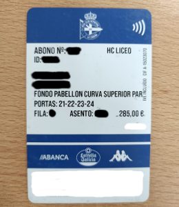 Carnet de socio do RC Deportivo