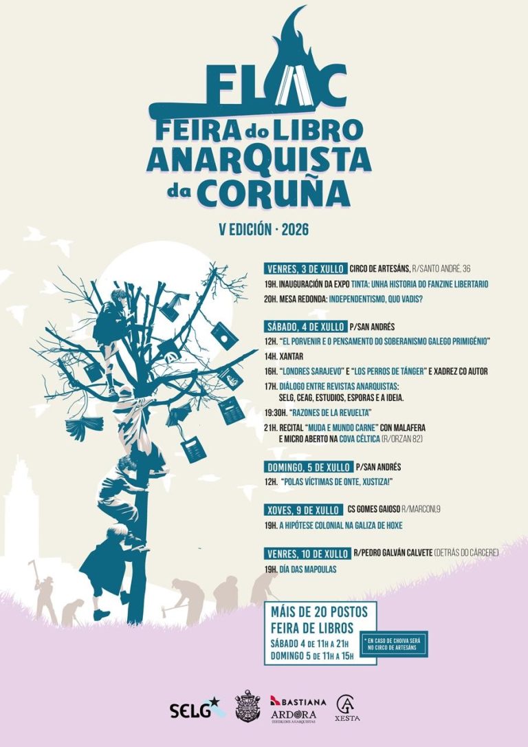 Unha semana de actividades en San Andrés na Feira do Libro Anarquista