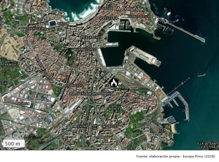 Once persoas feridas nun incendio nun edificio da Coruña que puido orixinarse nun patinete eléctrico