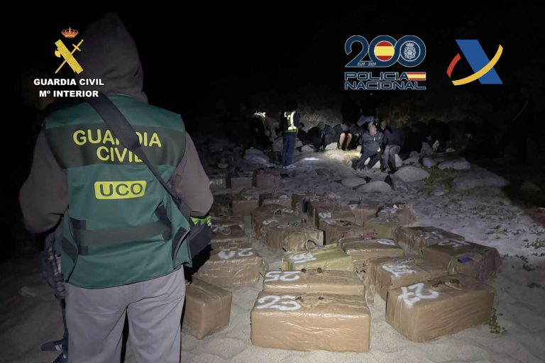 As incautacións de cocaína dispáranse un 386% en Galicia en 2025, ata as 9,3 toneladas