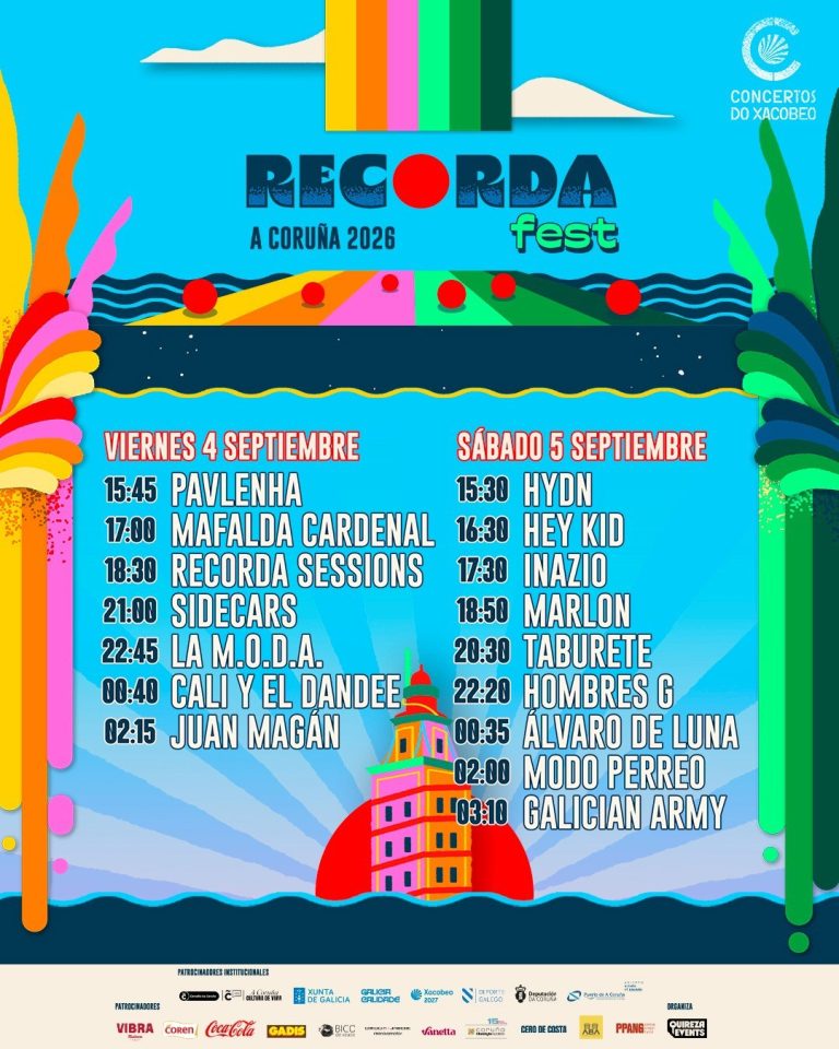 O Recorda Fest abrirá o 4 de setembro na Coruña cun cartel de 17 actuacións