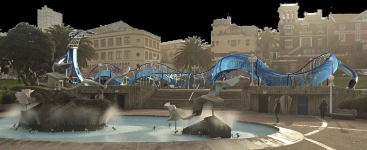 Comezan as obras do novo gran parque infantil da Praza de Portugal